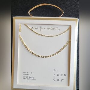 A New Day 14k Gold Plated Necklace Classic Chain Design